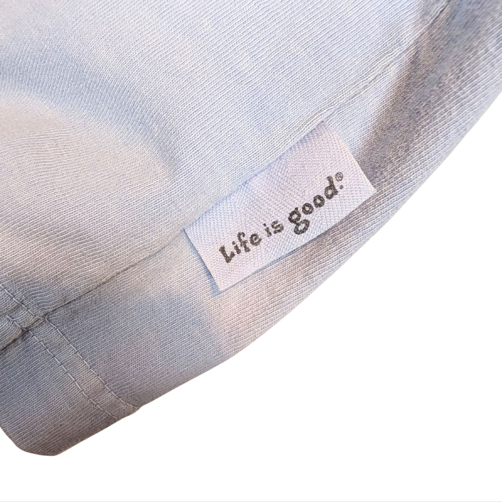 Vintage Life Is Good Jake Yoga Women's Cotton Tee Shirt Small Light Blue Cotton - Picture 4 of 6